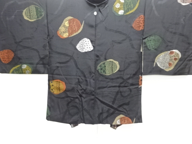 JAPANESE ANTIQUE HAORI / TAISHO ROMAN STYLE / URUSHI / WOVEN SARASA